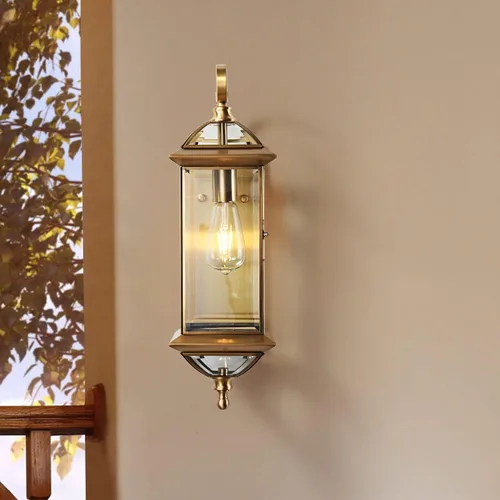 Miniatura 8 de Milaii Lámpara de pared para exteriores con vidrio transparente, impermeable, latón aceitado de 18.5 pulgadas, luces de montaje en pared de cobre
