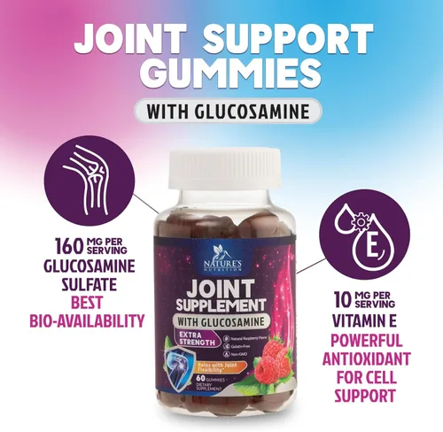 Miniatura 3 de Gomitas de apoyo articular – Glucosamina Plus Vitamina E Suplemento de apoyo articular de la naturaleza para molestias ocasionales para espalda