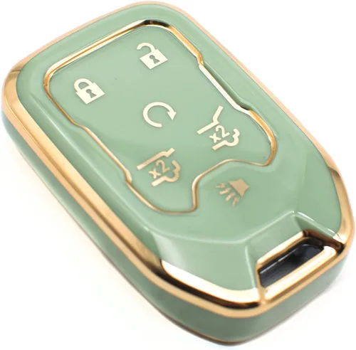 Miniatura 9 de FEYOUN Funda para llavero compatible con Chevy Chevrolet Suburban Tahoe GMC Terrain Yukon Yukon XL Smart 6 botones TPU remoto sin llave funda