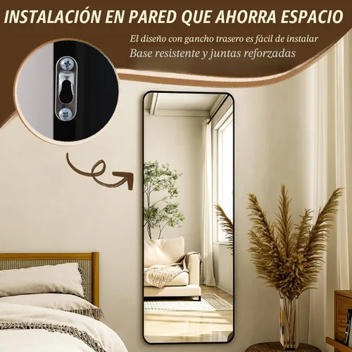 Miniatura 7 de XRAMFY Espejo rectangular de cuerpo completo de 56 x 21 pulgadas, con soporte para colgar en la pared, para dormitorio, sala de estar, dormitorio