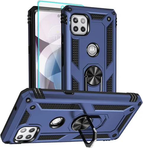 Miniatura 7 de Funda para teléfono Motorola One 5G Ace, Moto One 5G Ace con protector de pantalla HD, [grado militar de 16 pies probada en caídas], anillo