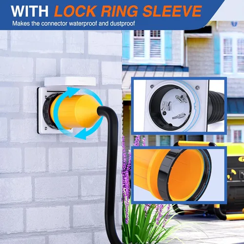 Miniatura 4 de Nilight Kit de entrada y salida de alimentación de 50 amperios para RV con protector de cable de arranque, ETL listado, 125/250V, NEMA SS2-50P Combo