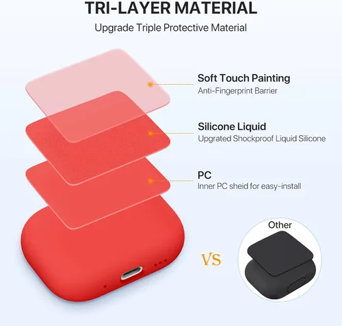 Miniatura 4 de Miracase Funda diseñada para Airpods Pro 2ª con kit de limpieza, fundas suaves para Airpod Pro 2 (2023/2022), funda de silicona líquida visible LED