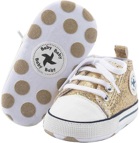Miniatura 161 de Zapatos deportivos de lona de lona para bebés y niñas, suela antideslizante suave, suela antideslizante