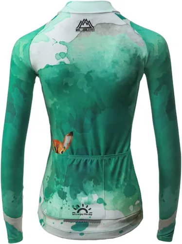 Miniatura 14 de Mysenlan - Conjunto de camiseta de manga larga transpirable para mujer, pantalones largos acolchados 3D, camisa de bicicleta, ropa de ciclismo
