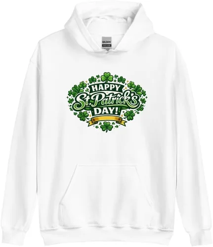 Maydear Sudadera con capucha para hombre y mujer, diseño de trébol de la suerte