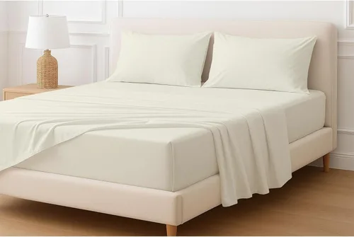 Miniatura 5 de Sábanas extra profundas, sábanas de algodón, 100% algodón, sábana bajera de bolsillo extra profundo de 22 pulgadas con elástico en todo el contorno