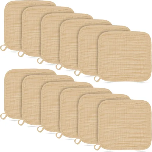 Miniatura 15 de Paquete de 12 paños de muselina para eructos, grandes de 20 x 10 pulgadas, ultra absorbentes, 100% algodón para babas y desorden del bebé, trapo