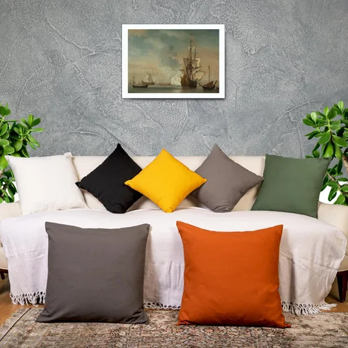 Miniatura 7 de RELY+ Fundas de cojín de algodón negras de 16"x16" Juego de 2 Fundas decorativas con cremallera para cojines, para sofá, casa de campo y sala