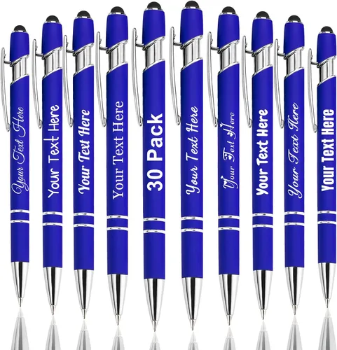 Miniatura 46 de Hasta 300 bolígrafos personalizados a granel con nombre personalizado con grabado gratis, puntas de lápiz capacitivo grabado, bolígrafo