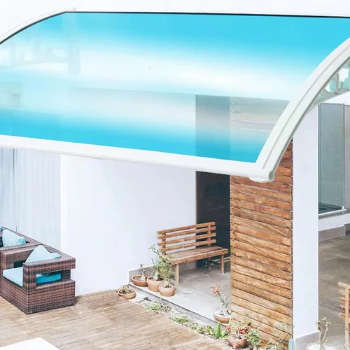 Miniatura 3 de Toldo azul moderno para ventana de patio, protección contra la lluvia y la nieve, refugio silencioso de policarbonato para jardín, porche, puerta