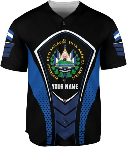 Miniatura 3 de Personalizado El Salvador Camiseta De Béisbol, Camisa Personalizada Hombres Orgullosos Camisetas De La Bandera De El Salvador, Camisas Del Salvador