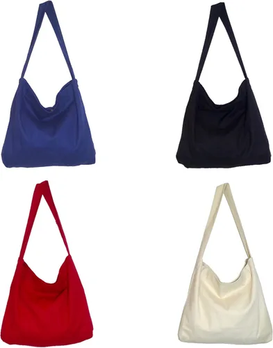 Miniatura 8 de Bolsa de lona con cierre magnético de gran tamaño, diseño simple, grueso y resistente