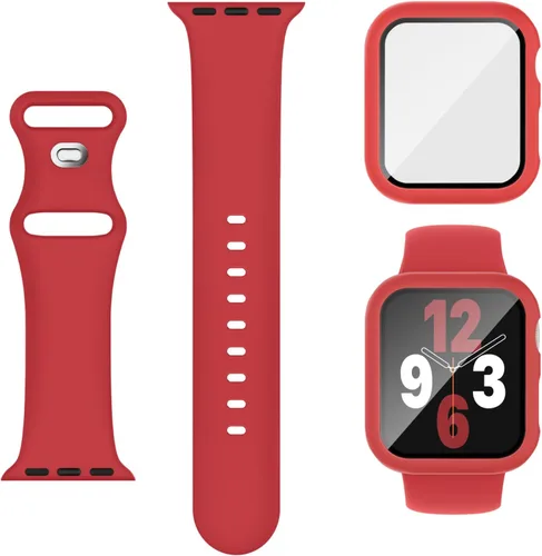 Miniatura 12 de Adorique 3-en-1 compatible con Apple Watch Band de 40 mm, 41 mm, 42 mm, 44 mm, 45 mm, 46 mm, correa deportiva de silicona suave para iWatch Series