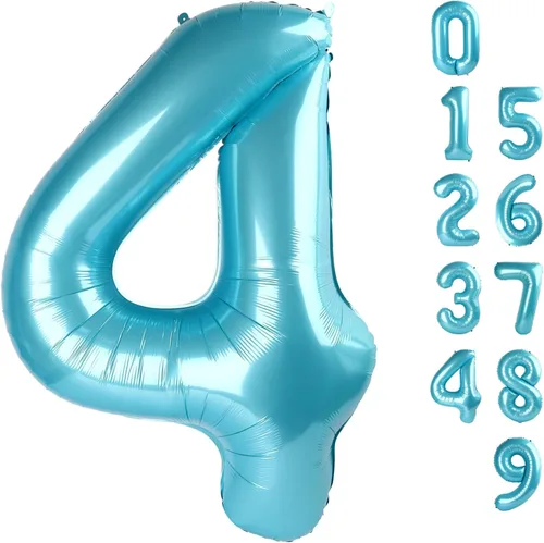 Miniatura 159 de Globos de números de 5 globos de 40 pulgadas, decoraciones de cumpleaños azules para niños y niñas, globos de números azul marino grandes