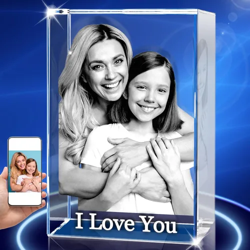 Miniatura 12 de Foto de cristal 3D, regalo personalizado para el día de la madre para mujeres, regalos de boda personalizados con tu propia foto para ella, él