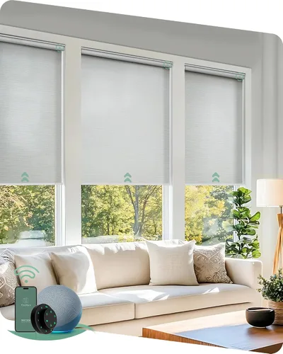 Miniatura 16 de Yoolax - cortinas enrollables motorizadas sin cenefa Vinilo opaco gris claro
