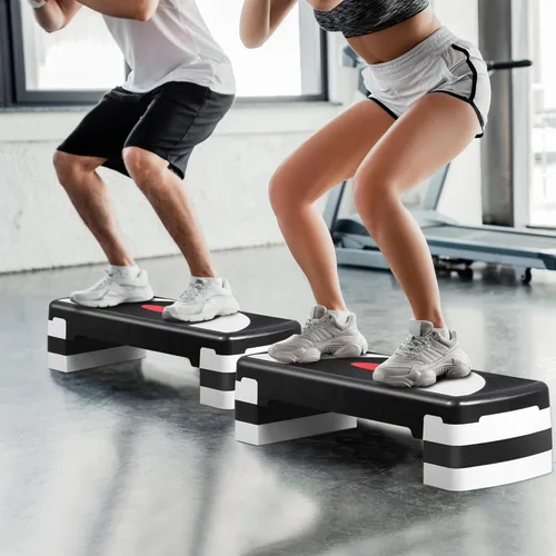 Miniatura 2 de Plataforma escalonada de entrenamiento aeróbico de 30 pulgadas con elevadores ajustables de 4 a 6 a 8 pulgadas, entrenamiento de ejercicio