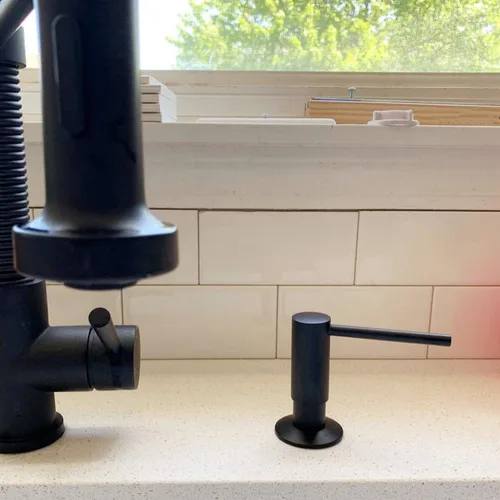 Miniatura 8 de SAMODRA Dispensador de jabón para fregadero, cabezal de bomba de metal, loción líquida para encimera, cocina, baño, dispensador de jabón con botella