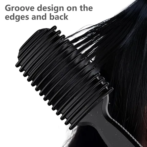 Miniatura 5 de Cepillo de pelo rizado, cepillo definidor de rizos, cepillo de pelo, flexible, mejora de rizos, reduce tirones (negro)