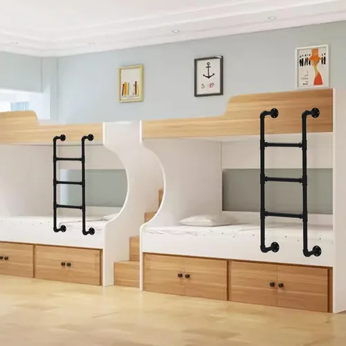 Escalera de metal para litera de cama individual para dormitorio tipo loft, montada en la pared, para el hogar, ático, escalera de escalada de