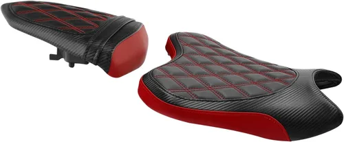 Miniatura 6 de TCT-MOTORPARTS Fundas de asiento delantero y trasero de motocicleta para Yamaha YZFR6 YZF R6 YZF-R6 2006-2007 (negro y rojo #1)