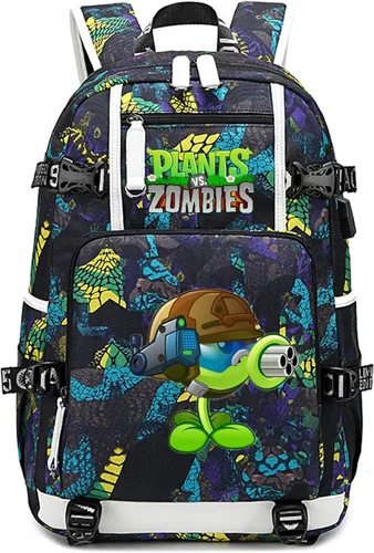 Miniatura 5 de ISaikoy Game Plants vs. Zombies - Mochila de hombro para libros, mochila escolar, mochila para computadora portátil, color azul20