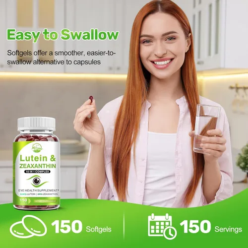 Miniatura 7 de Suplementos de luteína y zeaxantina, suplemento de vitaminas y minerales para los ojos, multivitamínico para la visión y salud ocular con omega-3