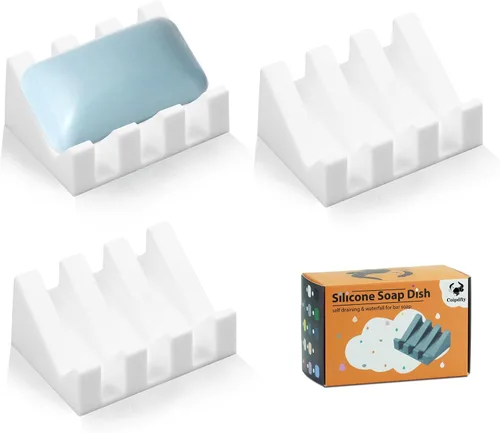 Miniatura 23 de Jabonera Autodrenante con Soporte, Jabonera de Silicona, para Baño, Cocina, Esponjas, Puede Extender la Vida del Jabón, Mantiene las Barras de Jabón