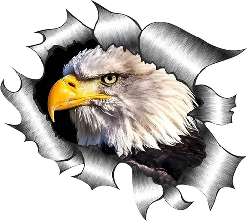 2 paquetes de calcomanías de águila calva americana para auto, 5.91X5.51 pulgadas, calcomanía patriótica para camiones, impermeable, para