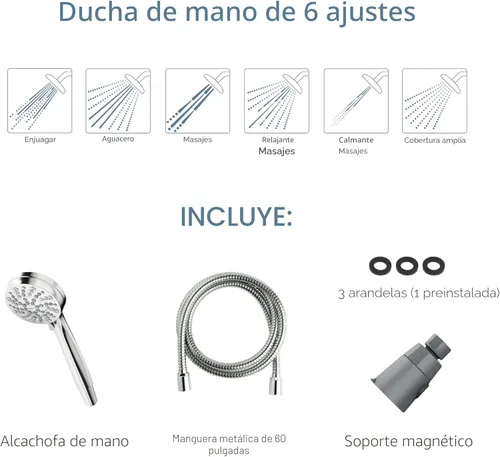 Miniatura 4 de Moen Engage Magnetix Níquel cepillado resistente a manchas de 3.5 pulgadas, cabezal de ducha de mano desmontable de seis funciones con sistema