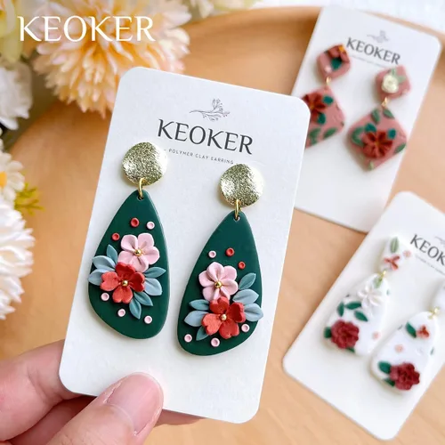 Miniatura 7 de Keoker 15 cortadores de arcilla de forma orgánica para joyas de arcilla polimérica, cortadores de arcilla polimérica para aretes de arcilla, Todos