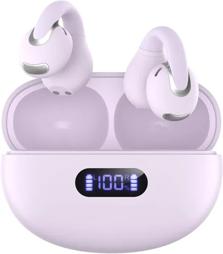 Miniatura 11 de Jzones Auriculares inalámbricos con clip de oreja abierto, Bluetooth 5.4, ligeros, cómodos, deportivos, de conducción ósea, micrófono integrado