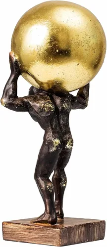 Miniatura 4 de Lukitas Atlas Sosteniendo el Mundo Estatua y Escultura, Figurina de Luchador Decoración, Escultura Levantando una Bola, Ornamento Creativo