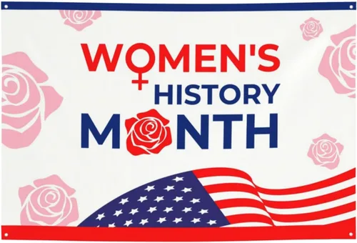 Miniatura 27 de Día de la Mujer Marzo es el Mes de la Historia de la Mujer Pancarta de 70 x 35 pulgadas Fondo de fotografía de fiesta de vacaciones