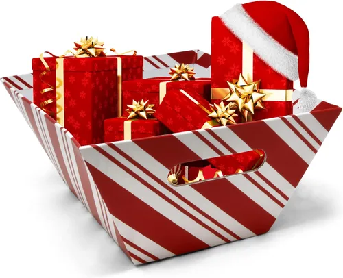 Miniatura 5 de Gift Boutique 6 paquetes de cestas de regalo navideñas con bastones de caramelo rayados 8" x 10" rectangulares con tiras rojas y blancas, cesta