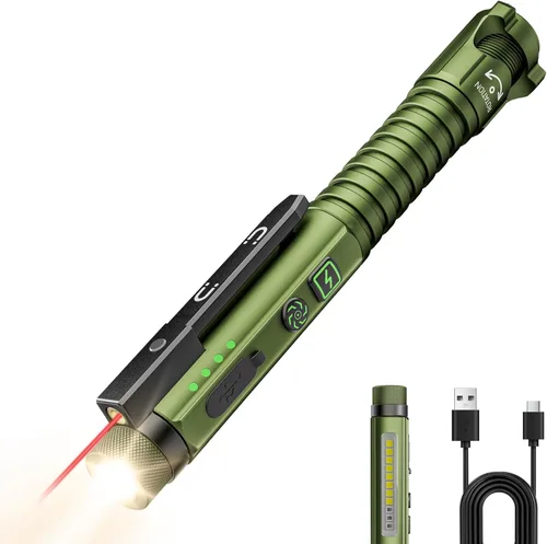 Miniatura 13 de Linterna EDC recargable, linterna pequeña de 800 lúmenes con clip magnético y base, linterna LED de 11 modos, rompedor de vidrio y abridor