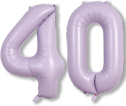 Miniatura 14 de Globos morado pastel de número 12, 40 pulgadas, globos gigantes de aluminio, de mylar, número 1 y 2, para niñas de 12 años, globos lilas