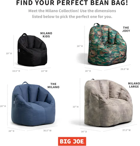 Miniatura 8 de Big Joe Milano - Silla de Puf con Cuero Montana Negro Vibe