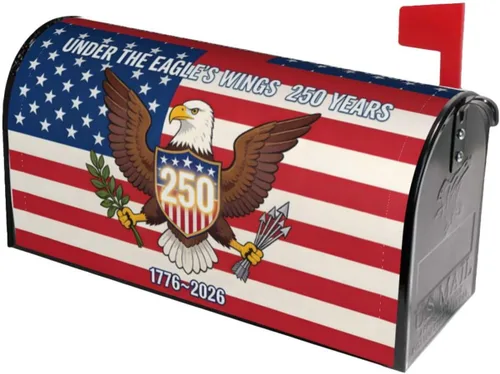 Miniatura 19 de Fundas magnéticas para buzón de 250 aniversario, diseño de águila patriótica, tamaño estándar, 21 x 18 pulgadas, para decoración de jardín y patio