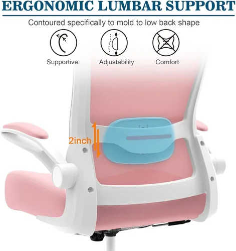 Miniatura 3 de Mimoglad Silla de oficina, silla de escritorio ergonómica de respaldo alto con soporte lumbar ajustable y reposacabezas, silla giratoria