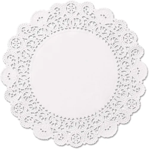 Manteles individuales redondos de papel de encaje – Manteles individuales desechables de 12 pulgadas, hechos en Canadá (paquete de 100)