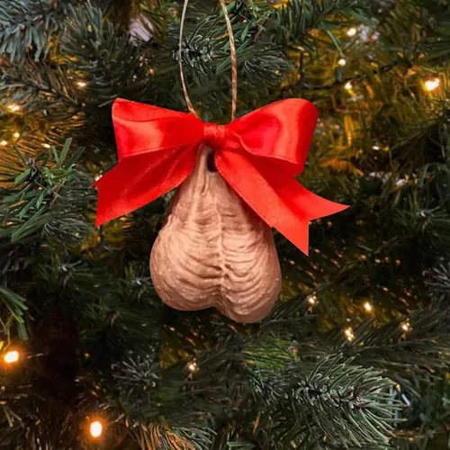 Miniatura 5 de Colgante de Navidad 3D, divertidos adornos de huevo para árbol, decoraciones colgantes hechas a mano para amigos y familiares (A, 1 unidad)
