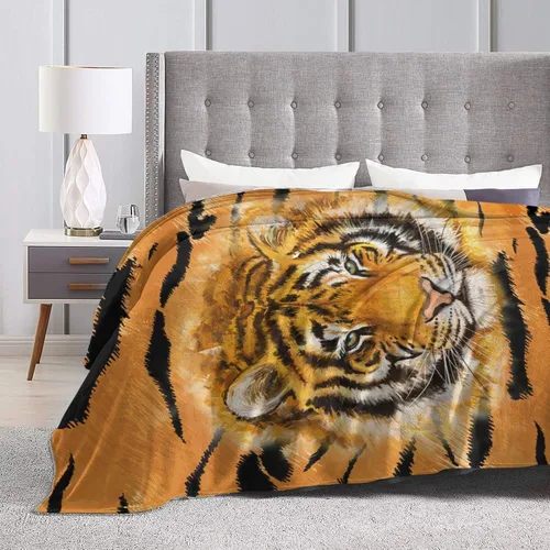 Miniatura 4 de Manta de tigre para aire acondicionado, suave, manta de franela para niños (50 x 40 pulgadas)