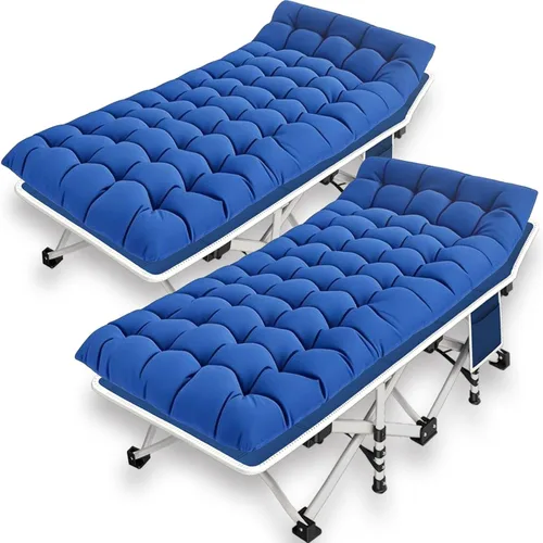 Miniatura 14 de Cuna de Camping con Colchón Cómodo Camas para Dormir Fácil de Montar Cama de Camping Resistente Cama Plegable Cama de Huésped con Bolsa de Transporte