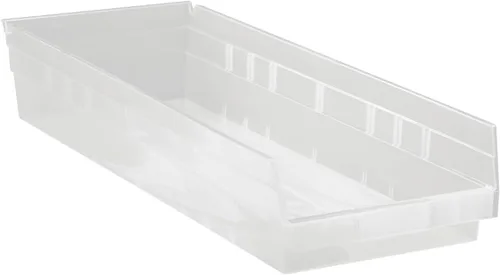 Miniatura 12 de Quantum Storage QSB114 - Contenedores de plástico anidables resistentes para farmacia, hospital y almacén, labio colgante y 7 ranuras divisoras