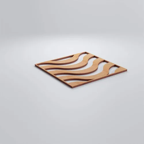 Miniatura 3 de 7 3/8"W X 7 3/8"H Extra Pequeño Parker Decorativo Calado Paneles De Pared De Madera, Aliso