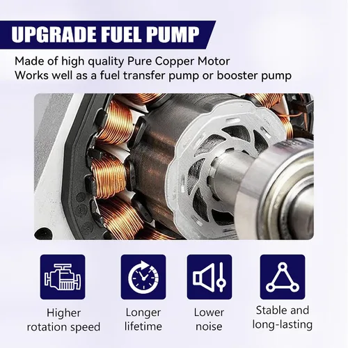 Miniatura 7 de Bomba de combustible micro eléctrica ENGINEMAN Universal para gasolina, entrada y salida de 5/16 pulgadas, 12V, 1-2A, 35GPH, 4-7 P.S.I. de presión