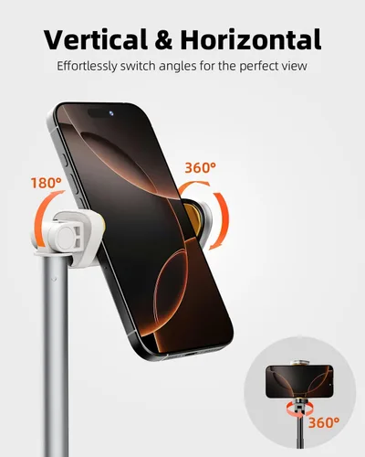 Miniatura 5 de TODI Selfie Stick Tripod for iPhone, 60" Lightweight Phone Tripod Stand with Wireless Remote, Extendable Selfie Stick for Android, All-in-1, Blanco