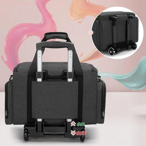 Miniatura 8 de LUXJA Organizador de esmalte de uñas rodante con capacidad para 90 botellas y una lámpara de uñas, estuche de esmalte de uñas rodante con una